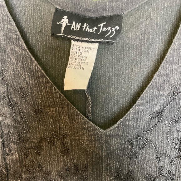 Vintage All That Jazz Flowy Faded Black Renaissance Dress Size S - Picture 2 of 4